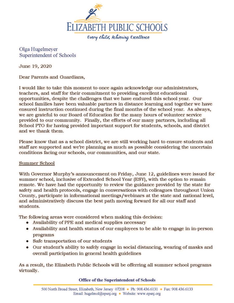 Letter June 19 